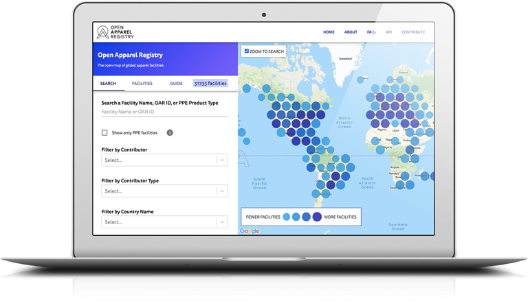 Open Apparel Registry website